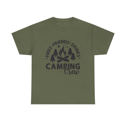 Camping Crew Unisex Heavy Cotton Tee - Perfect for Outdoor Adventures, Summer BBQs, Family Gatherings, Hiking Trips, and Campfire Nights