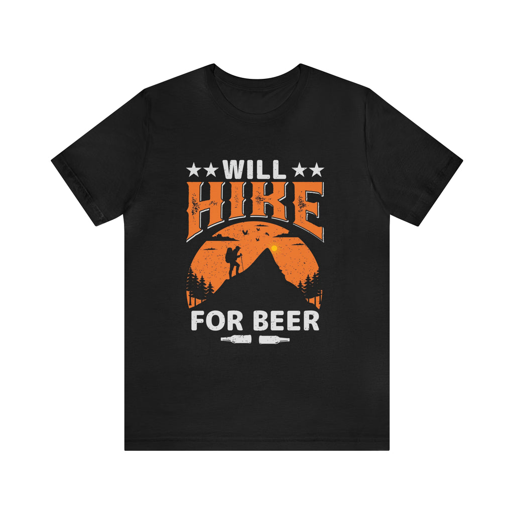 Will hike for beer- Jersey Short Sleeve Tee