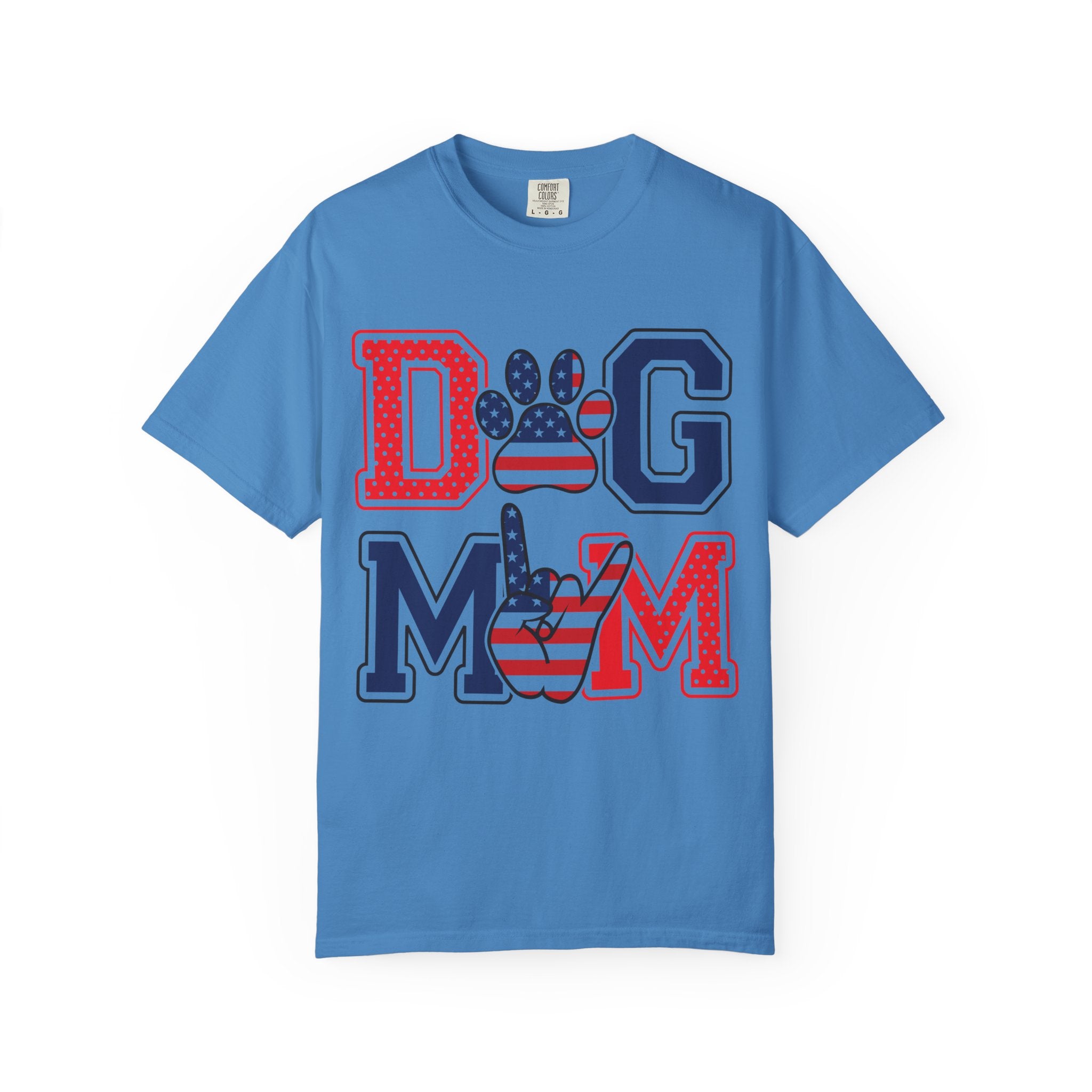 Patriotic Dog Mom T-shirt |  Tee, Dog Lover Gift, Pet Owner Apparel, Independence Day, Casual Style