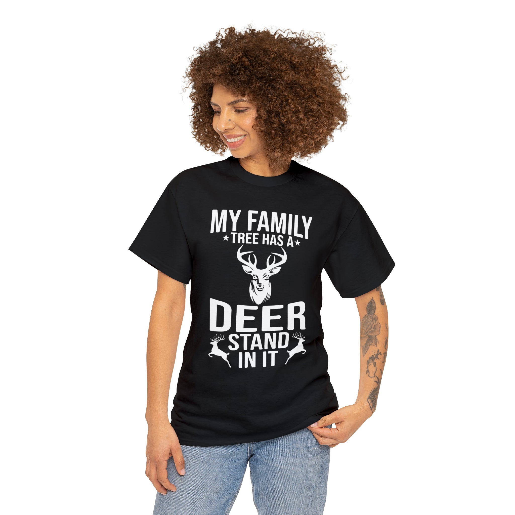 My family tree has a deer stand- Heavy Cotton Tee