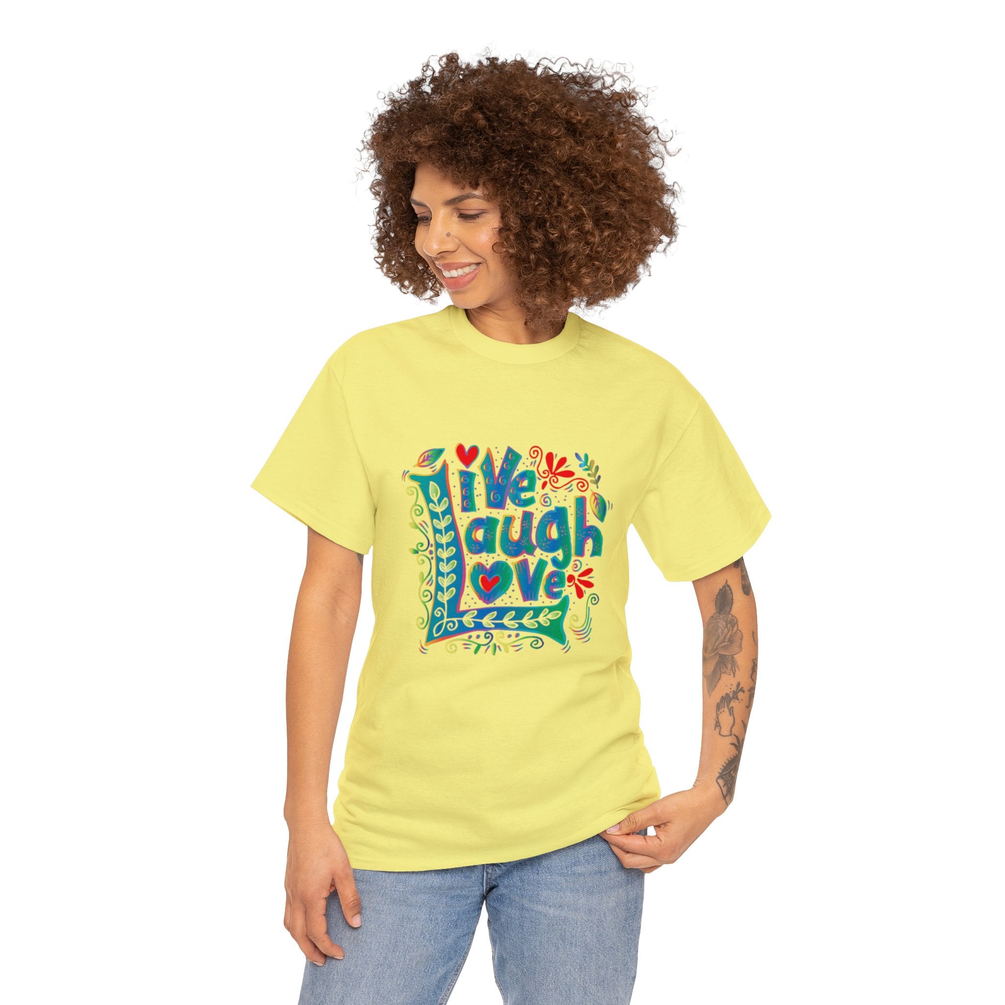 Live laugh love- Heavy Cotton Tee shirt