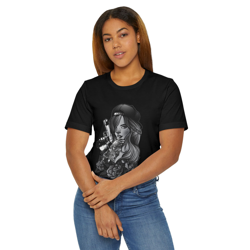 Girl with a gun- Jersey T-Shirt
