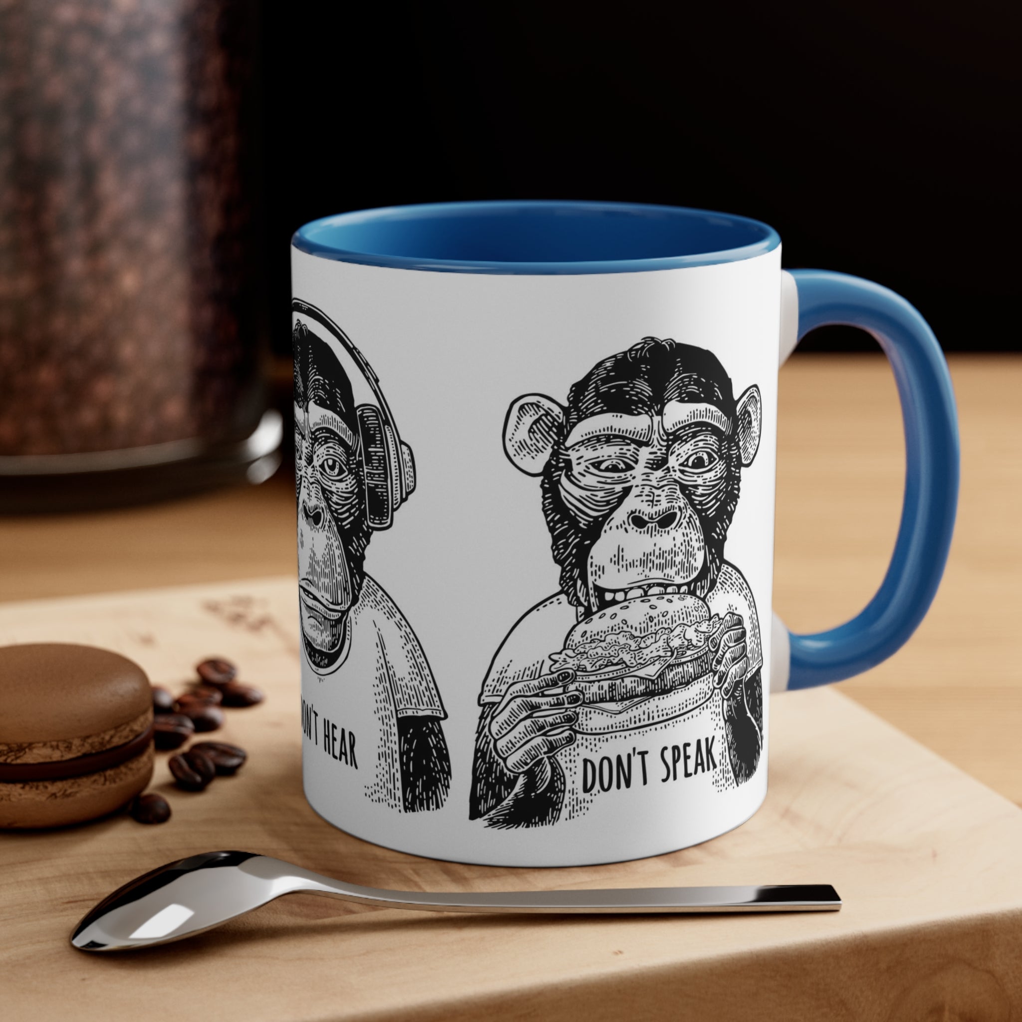 Don’t see hear or speak— Accent Coffee Mug, 11oz