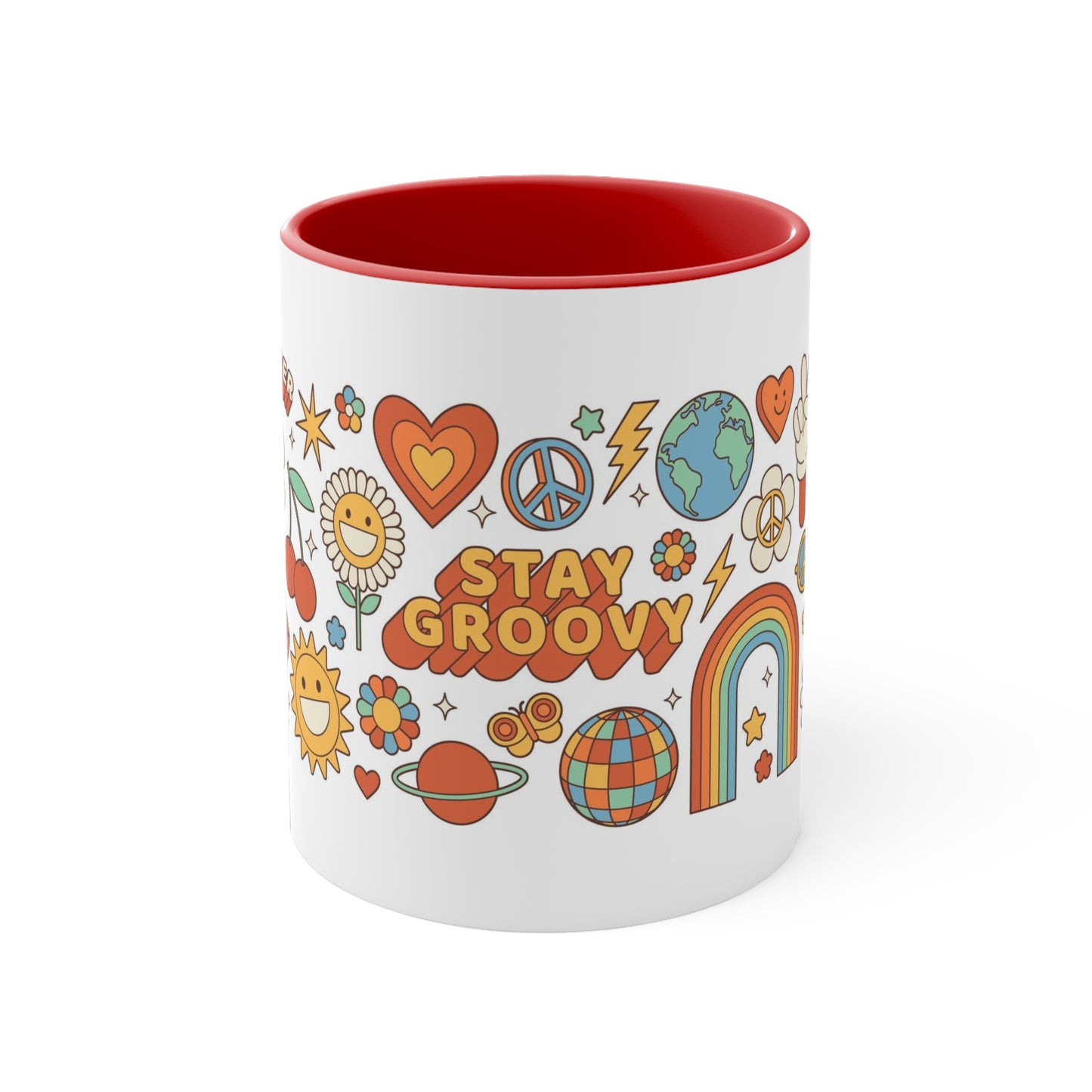 Stay groovy/ Accent Coffee Mug, 11oz