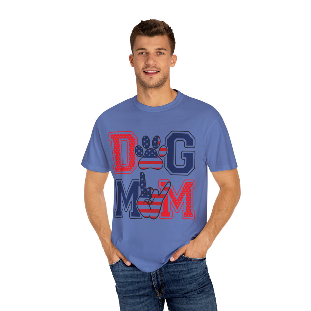 Patriotic Dog Mom T-shirt |  Tee, Dog Lover Gift, Pet Owner Apparel, Independence Day, Casual Style