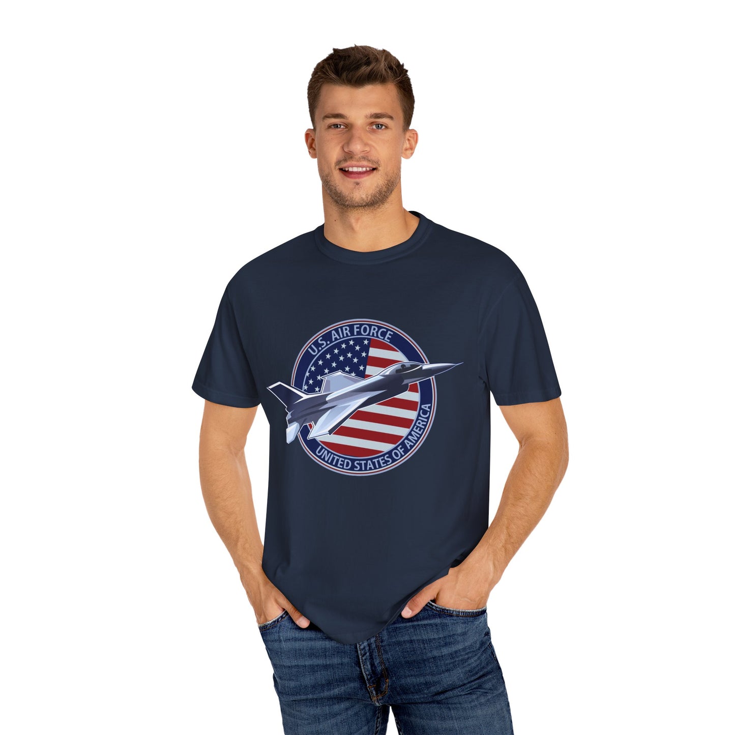 Air Force Tribute T-Shirt, Unisex Military Tee, Garment-Dyed Shirt, Patriotic Apparel, Veteran Gift, Casual Wear, Independence Day Outfit