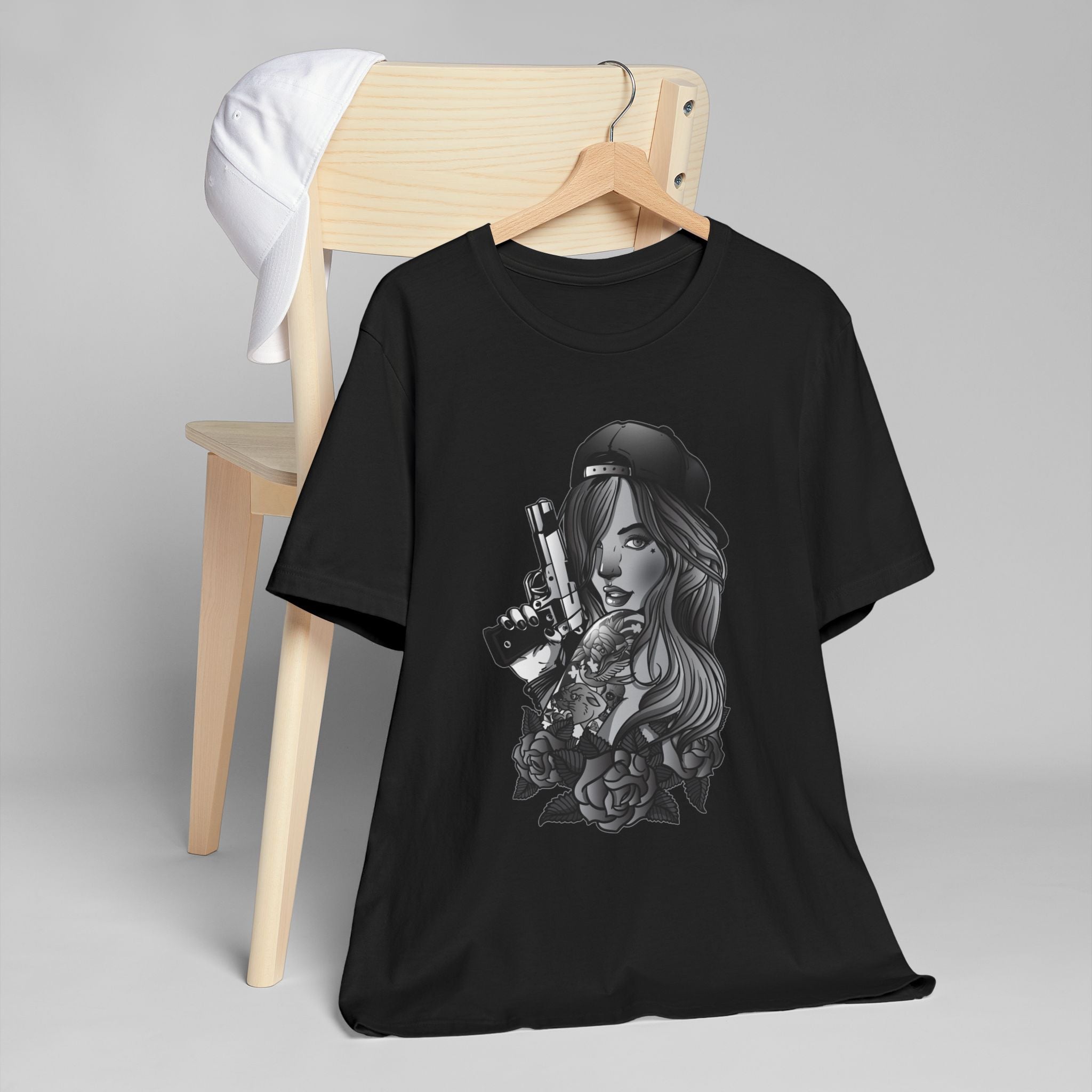 Girl with a gun- Jersey T-Shirt