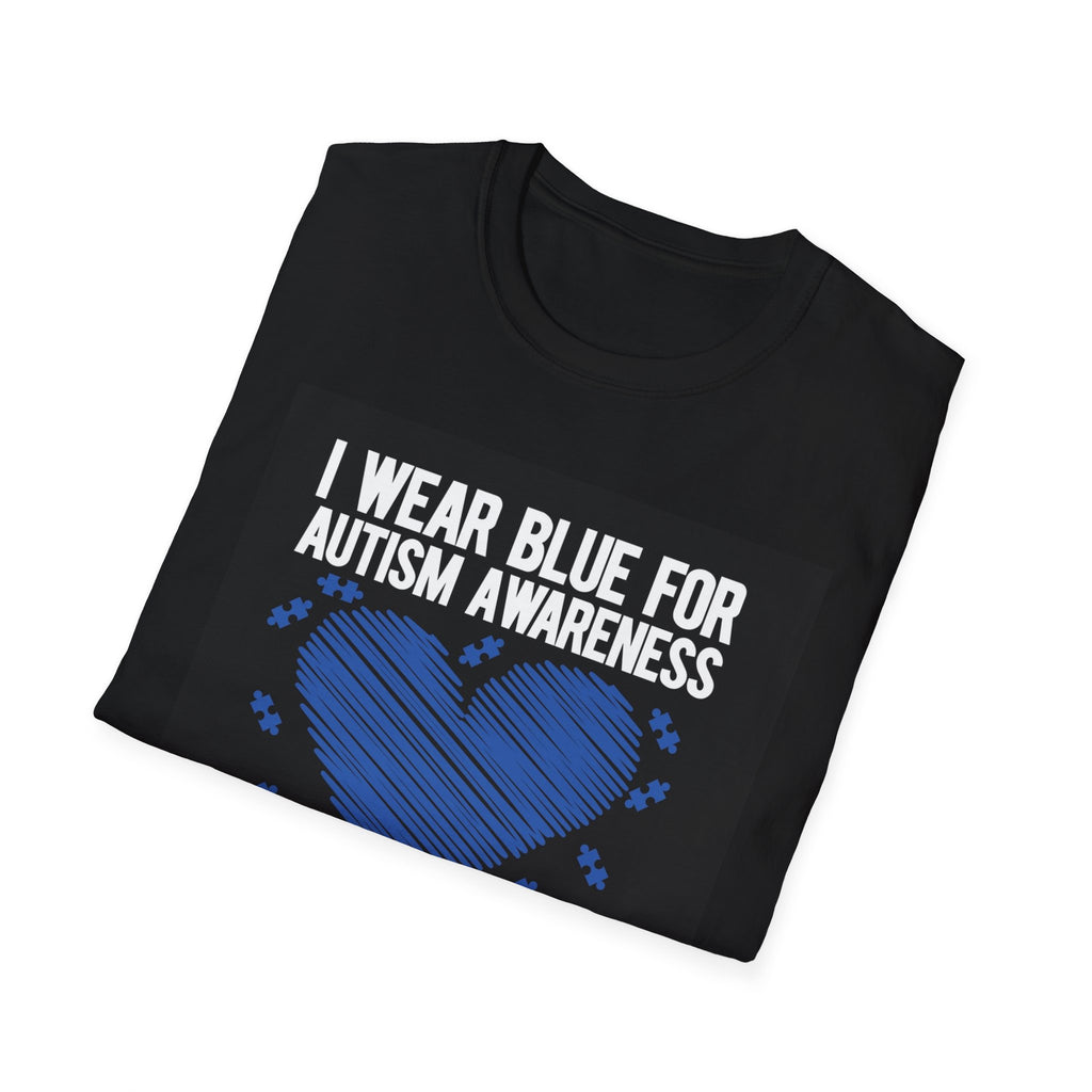 I wear blue- autism- Softstyle T-Shirt