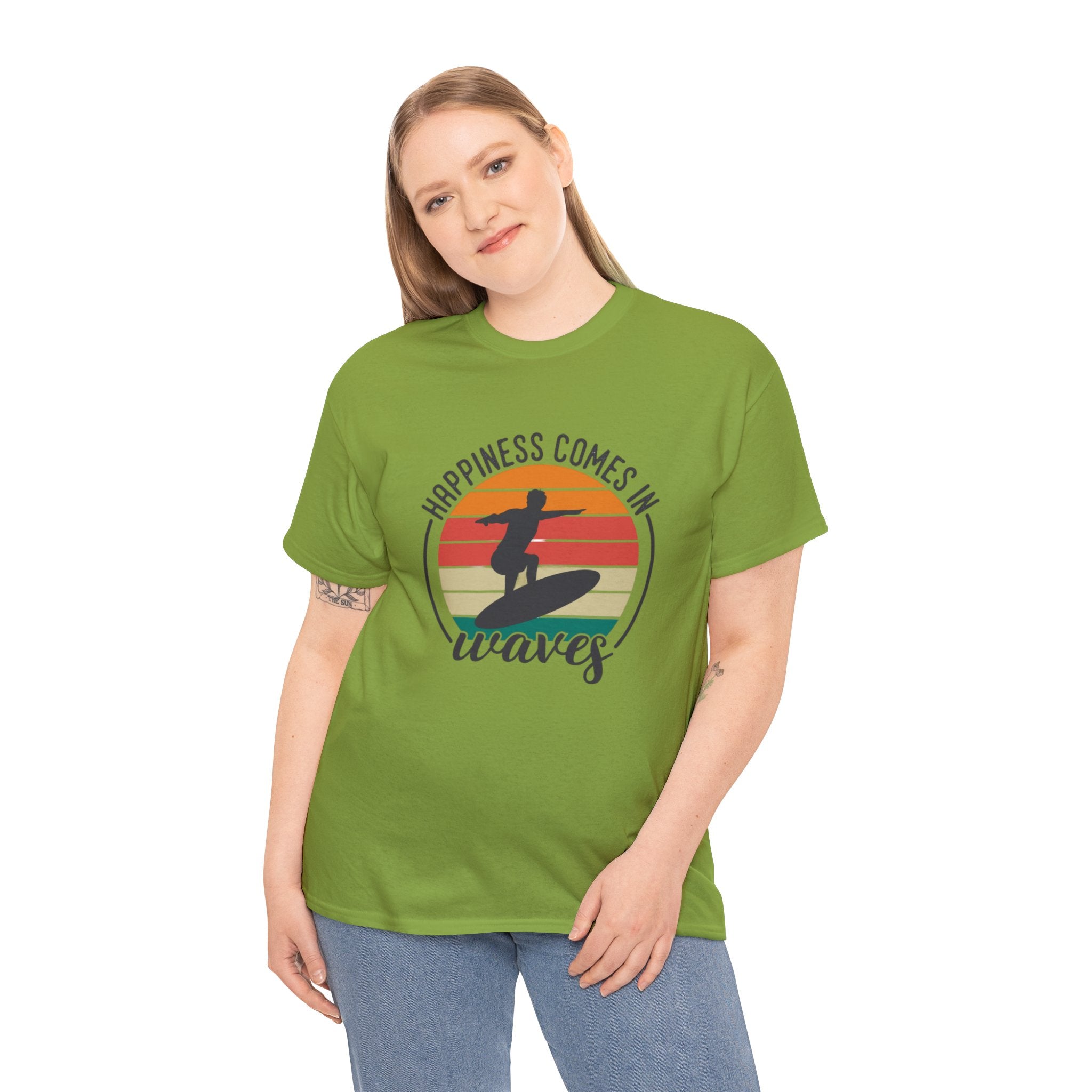 Happiness comes in waves- Heavy Cotton Tee