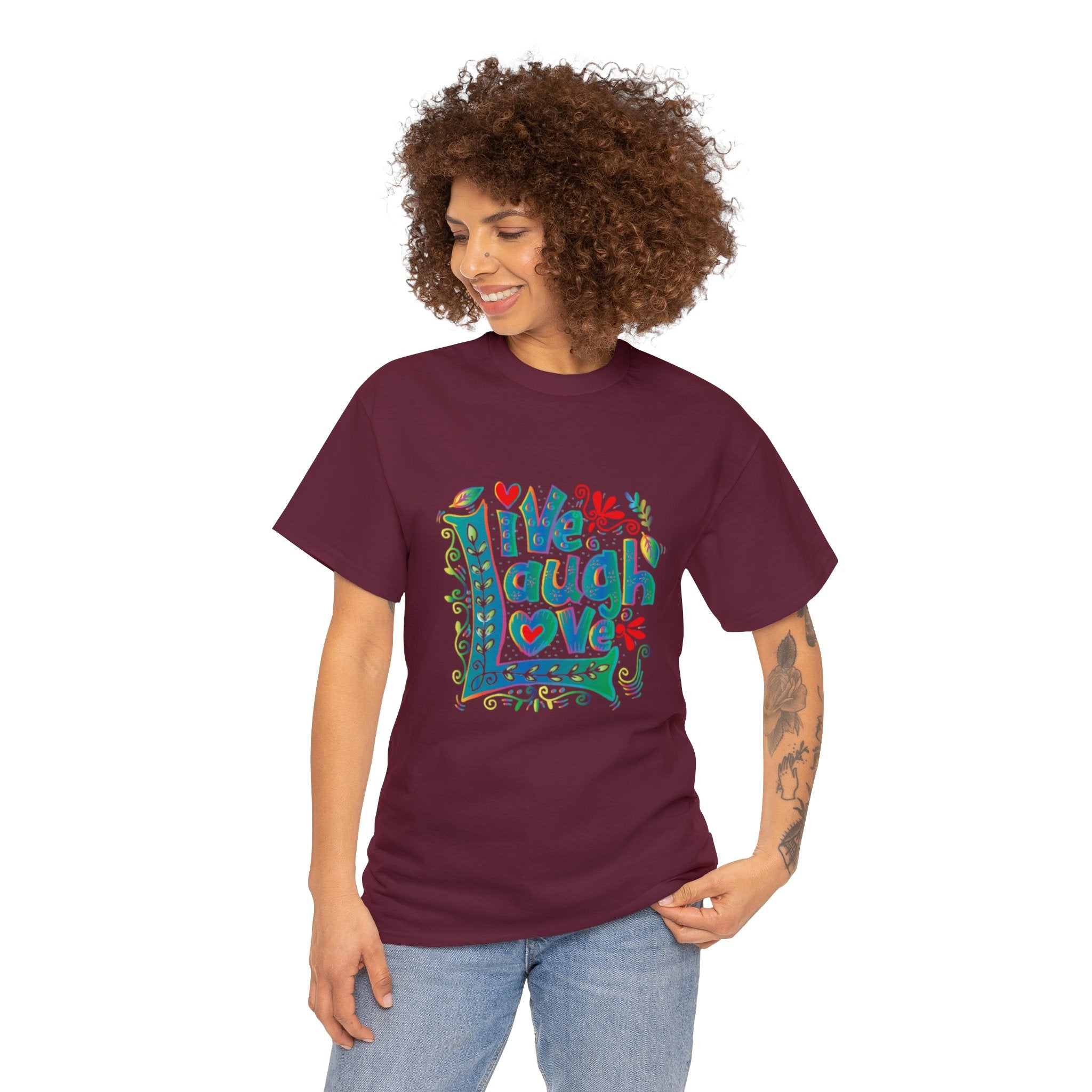 Live laugh love- Heavy Cotton Tee shirt