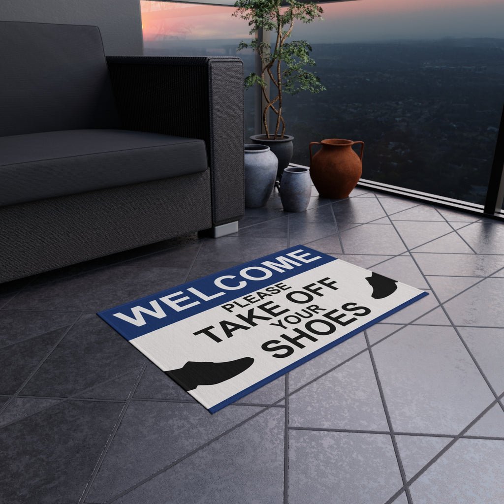 Welcome Outdoor Rug | Take Off Your Shoes Design, Patio Decor, Front Door Mat, Outdoor Living, Home Welcome Mat