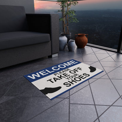 Welcome Outdoor Rug | Take Off Your Shoes Design, Patio Decor, Front Door Mat, Outdoor Living, Home Welcome Mat