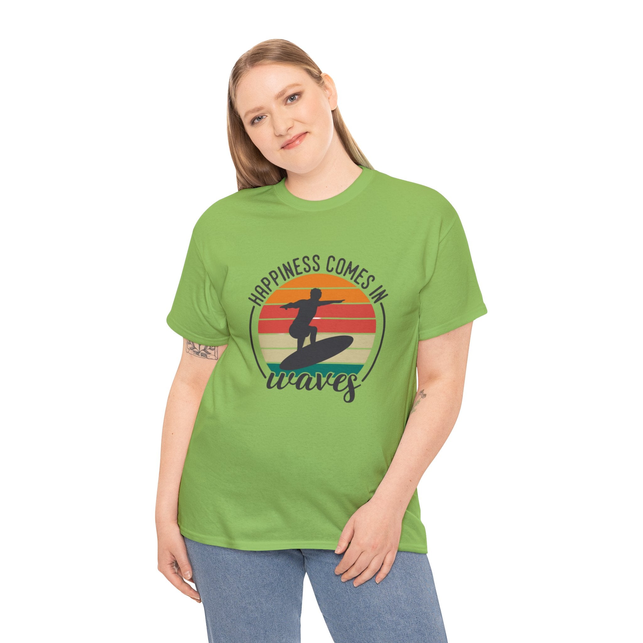 Happiness comes in waves- Heavy Cotton Tee