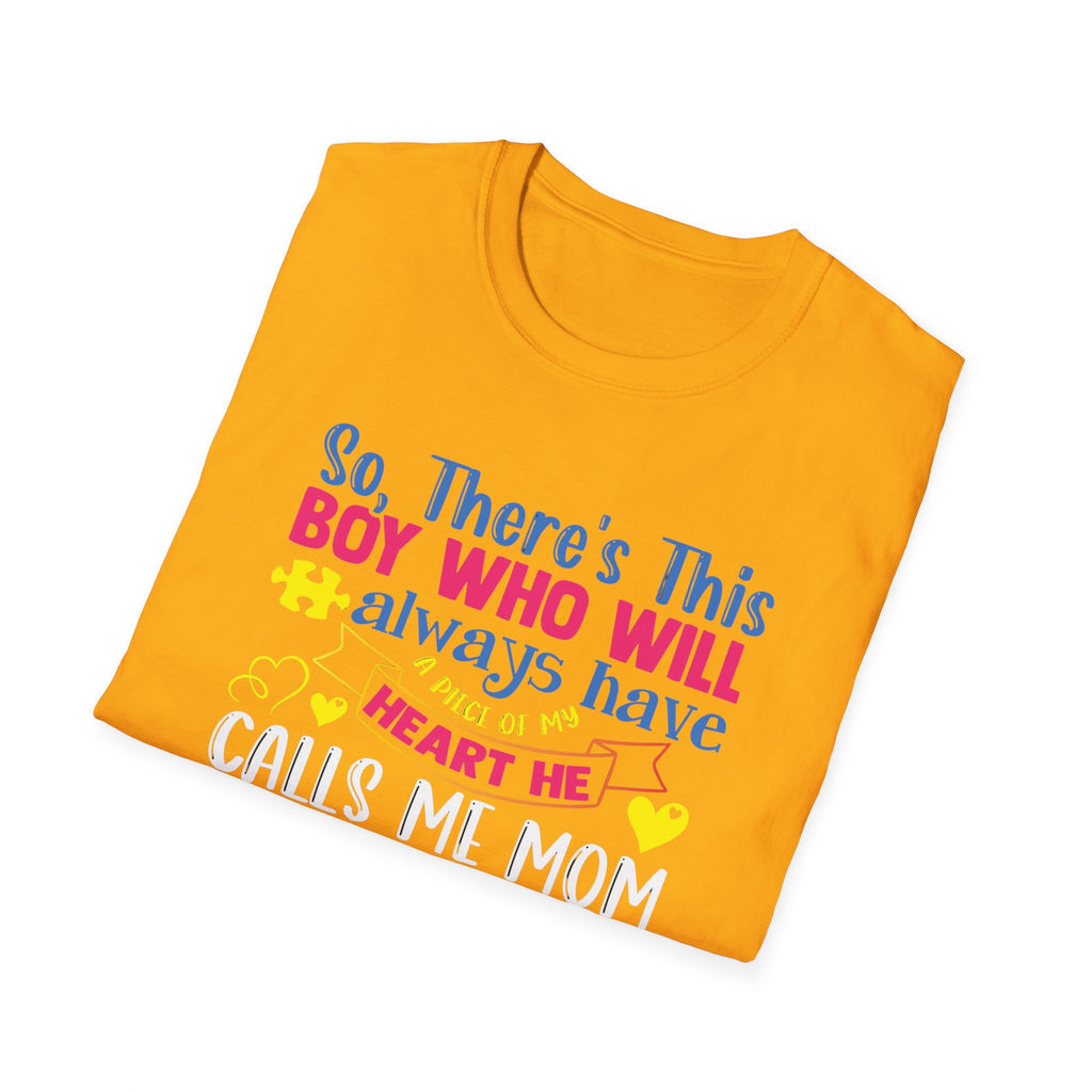 Autism mom- Softstyle T-Shirt
