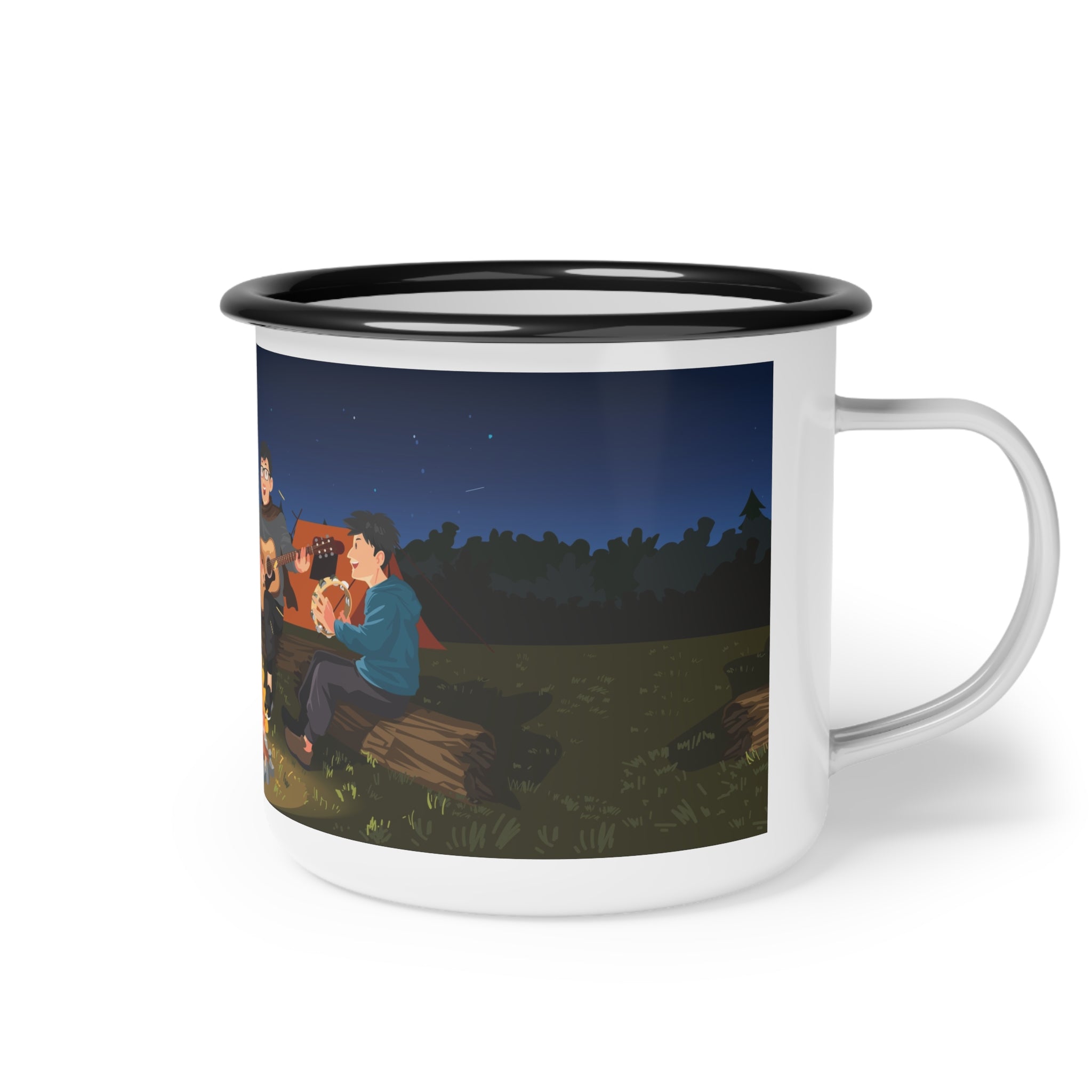 Cozy Camping Enamel Camp Cup, Adventure Mug, Outdoor Enthusiast Gift, Campfire Vibes, Nature Lover's Drinkware