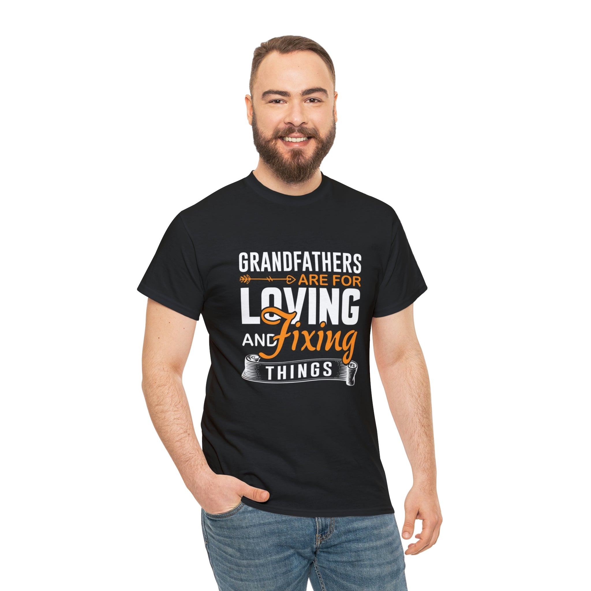 Grandfathers are for loving and fixing things-  Heavy Cotton Tee