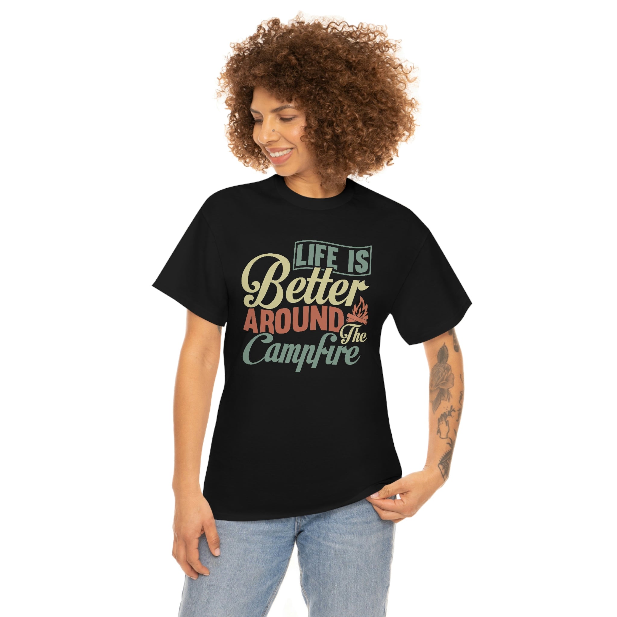 Life is better at the campfire- Unisex Heavy Cotton Tee