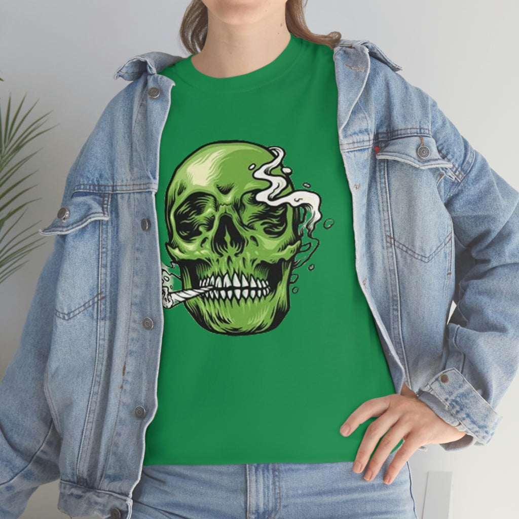 Weed skull- Heavy Cotton Tee