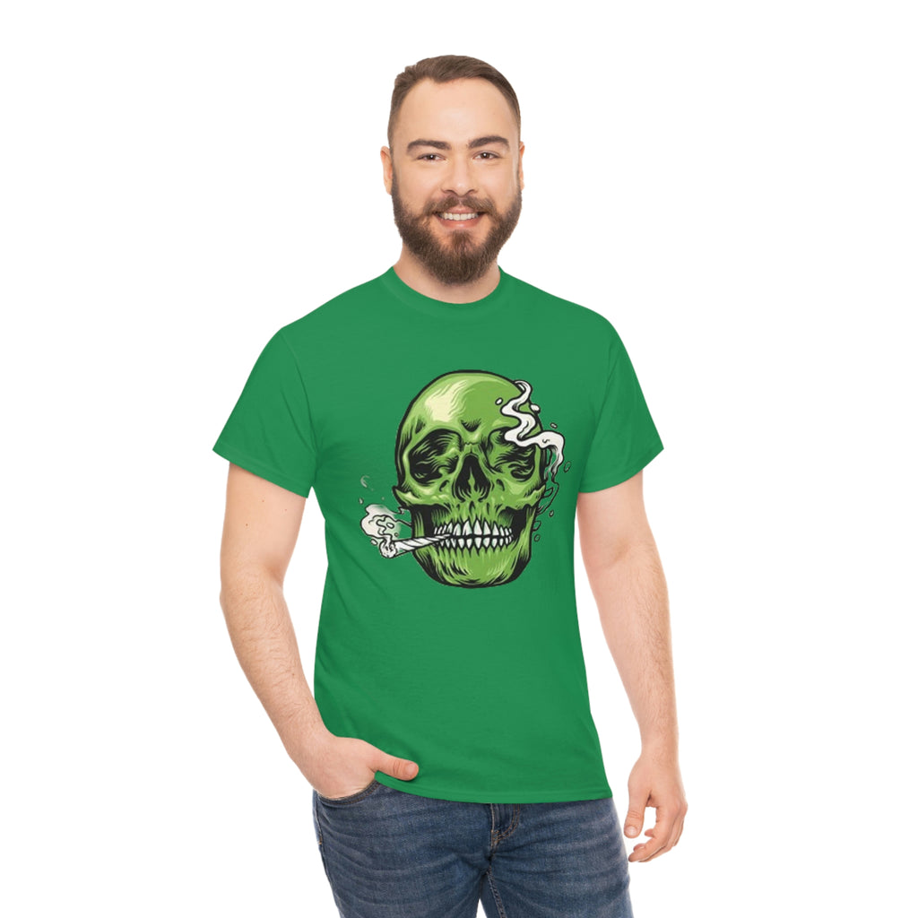 Weed skull- Heavy Cotton Tee