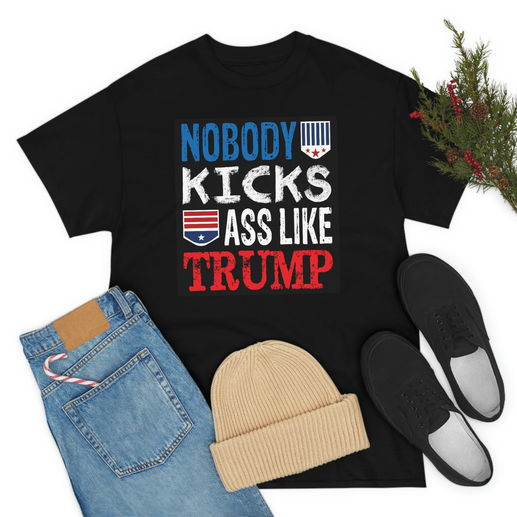 No one kicks ass like trump-Unisex Heavy Cotton Tee
