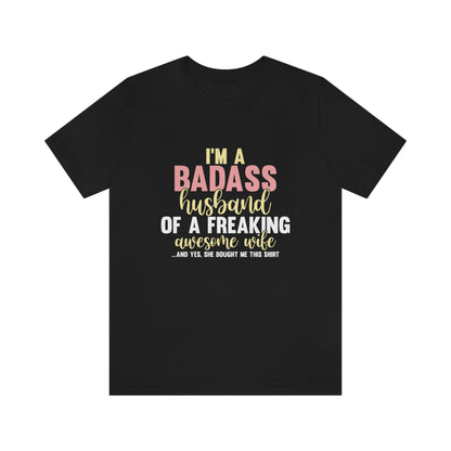 Bad ass husband- Jersey Short Sleeve Tee