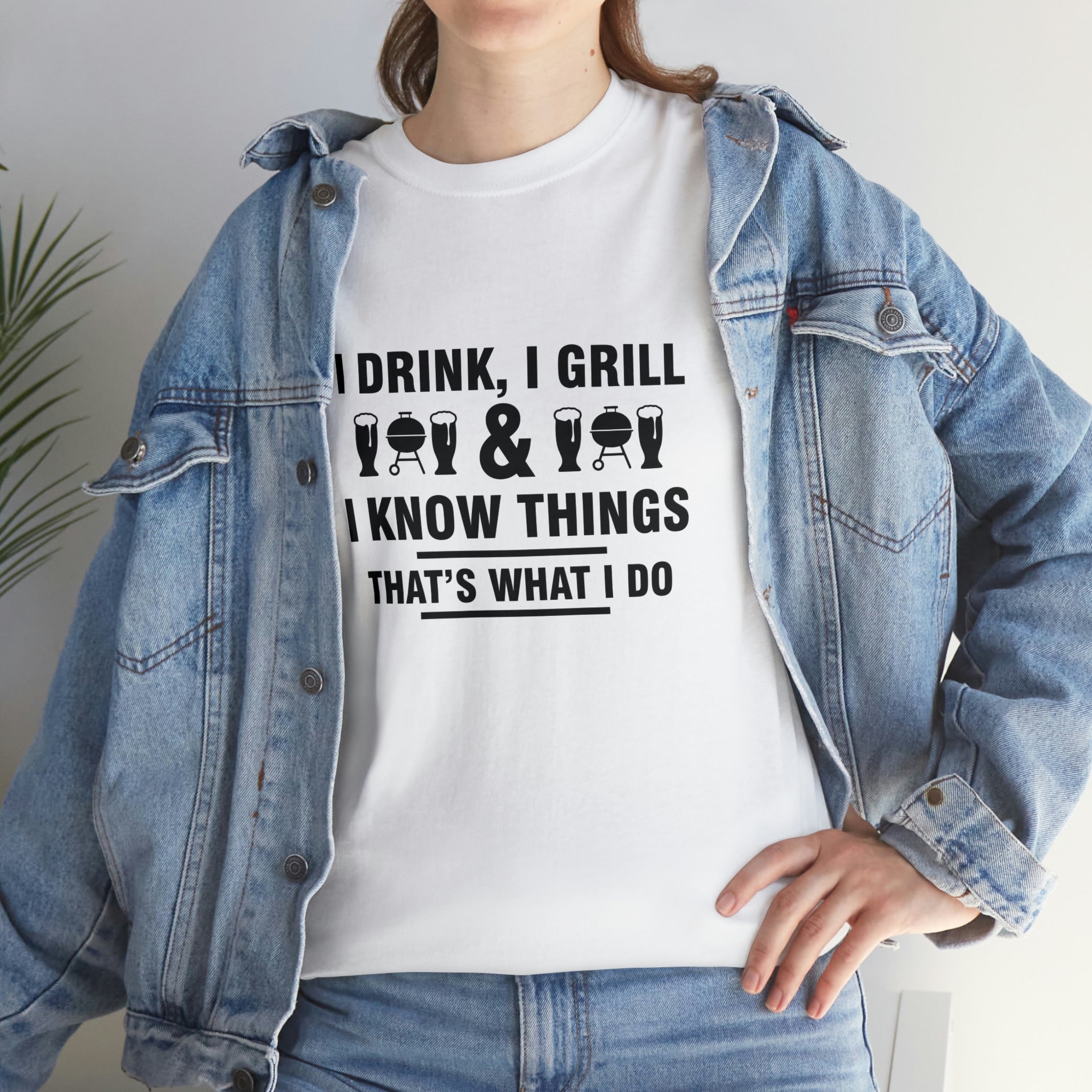 Drink grill know things- Heavy Cotton Tee