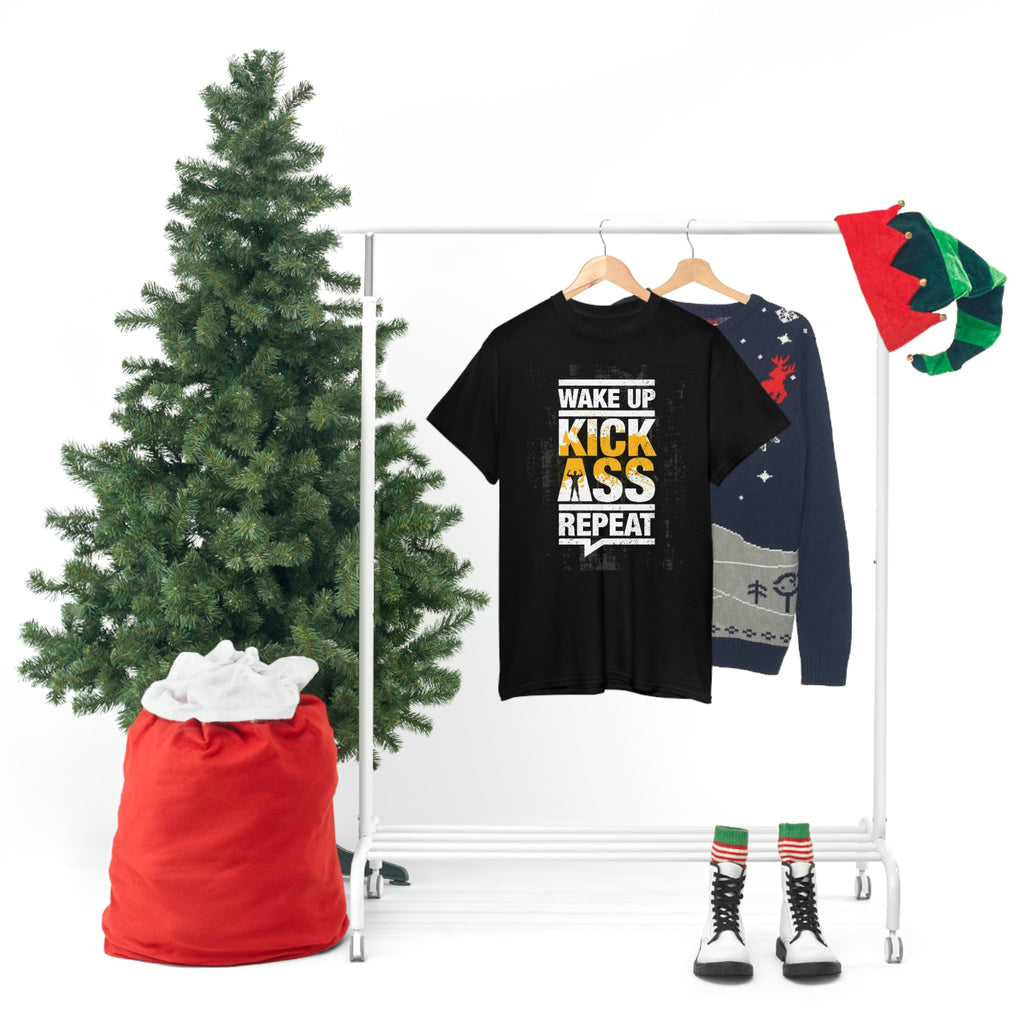 Wake up kick ass- Unisex Heavy Cotton Tee