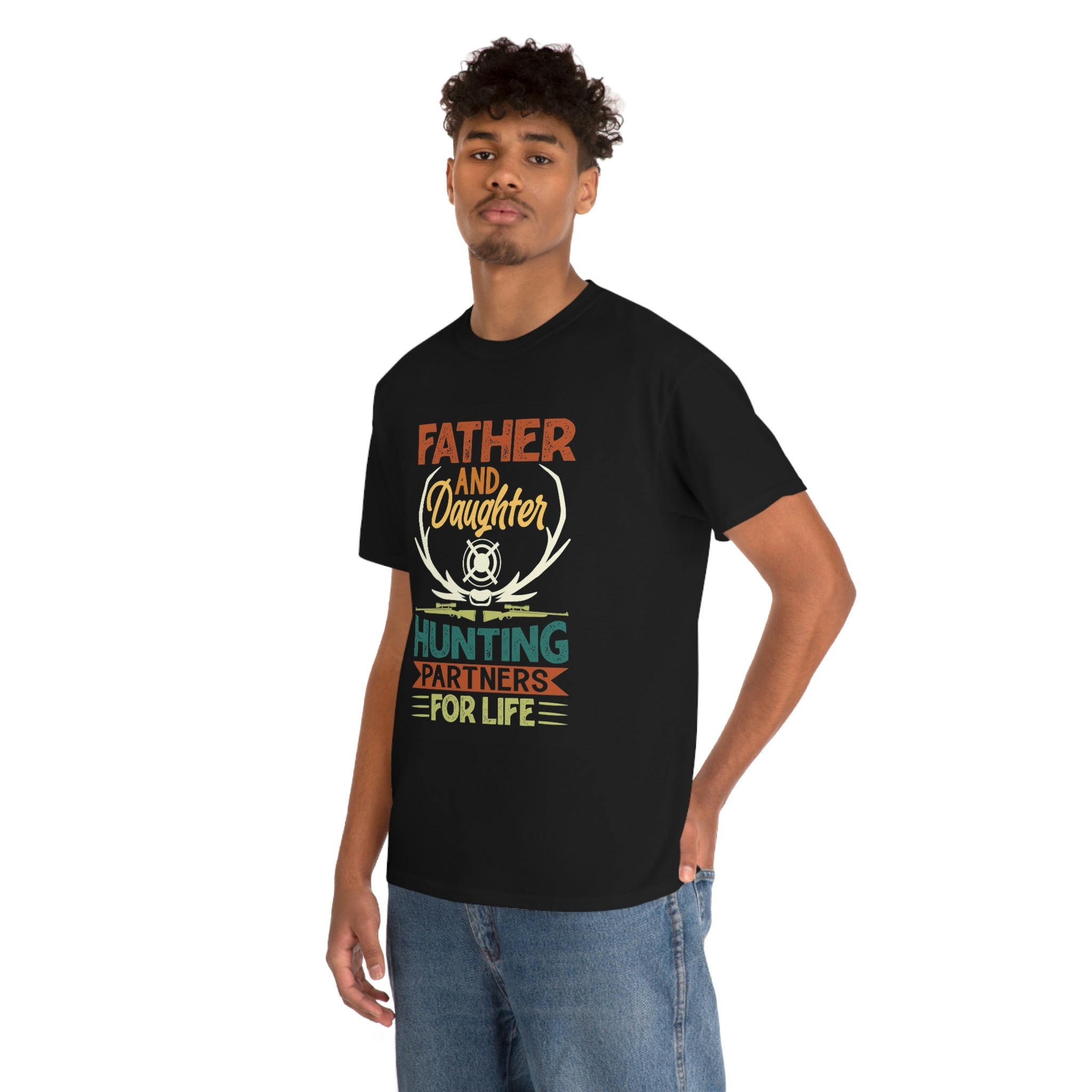 Father and daughter hunt partners- Unisex Heavy Cotton Tee