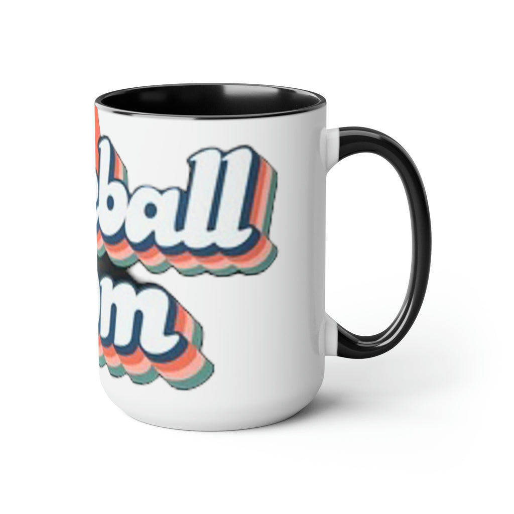 Baseball mom- Two-Tone Coffee Mugs, 15oz