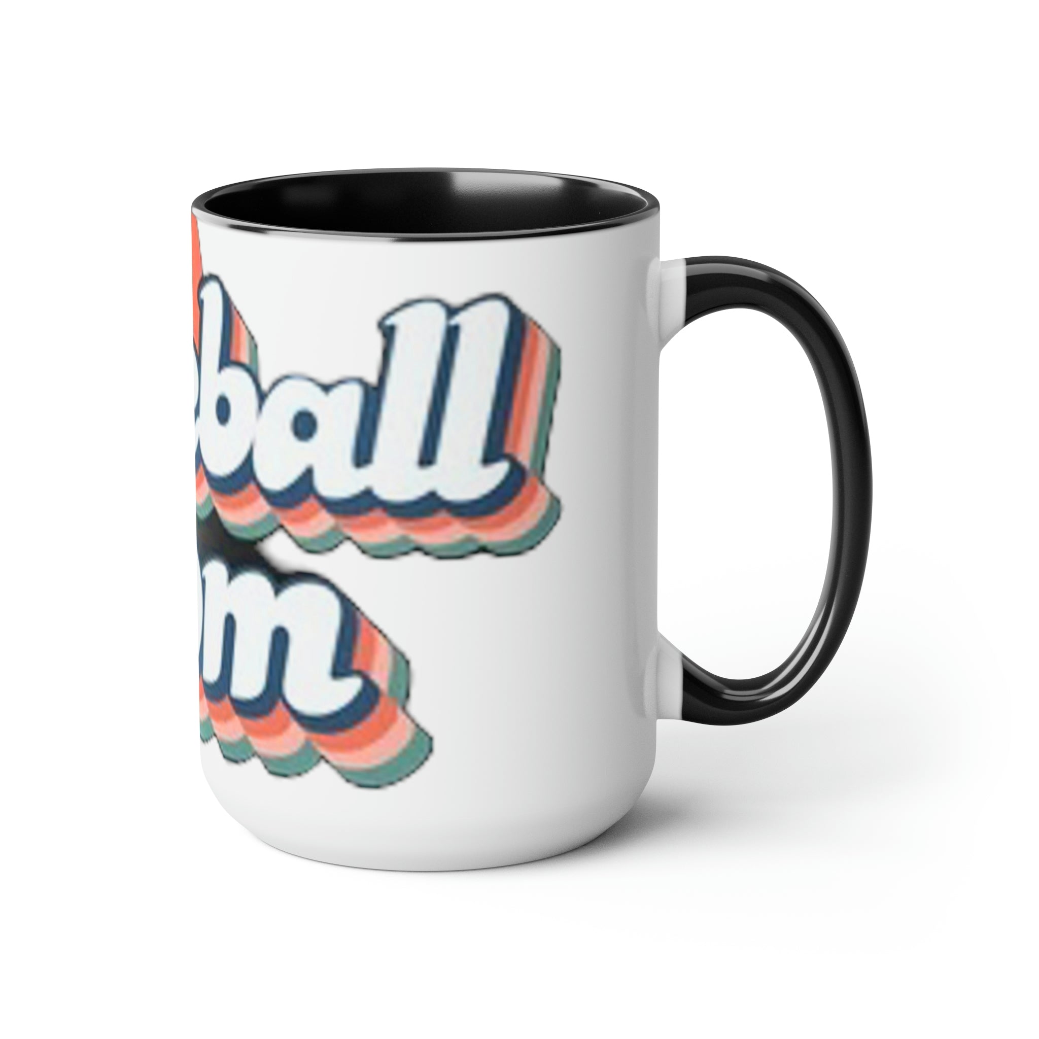 Baseball mom- Two-Tone Coffee Mugs, 15oz