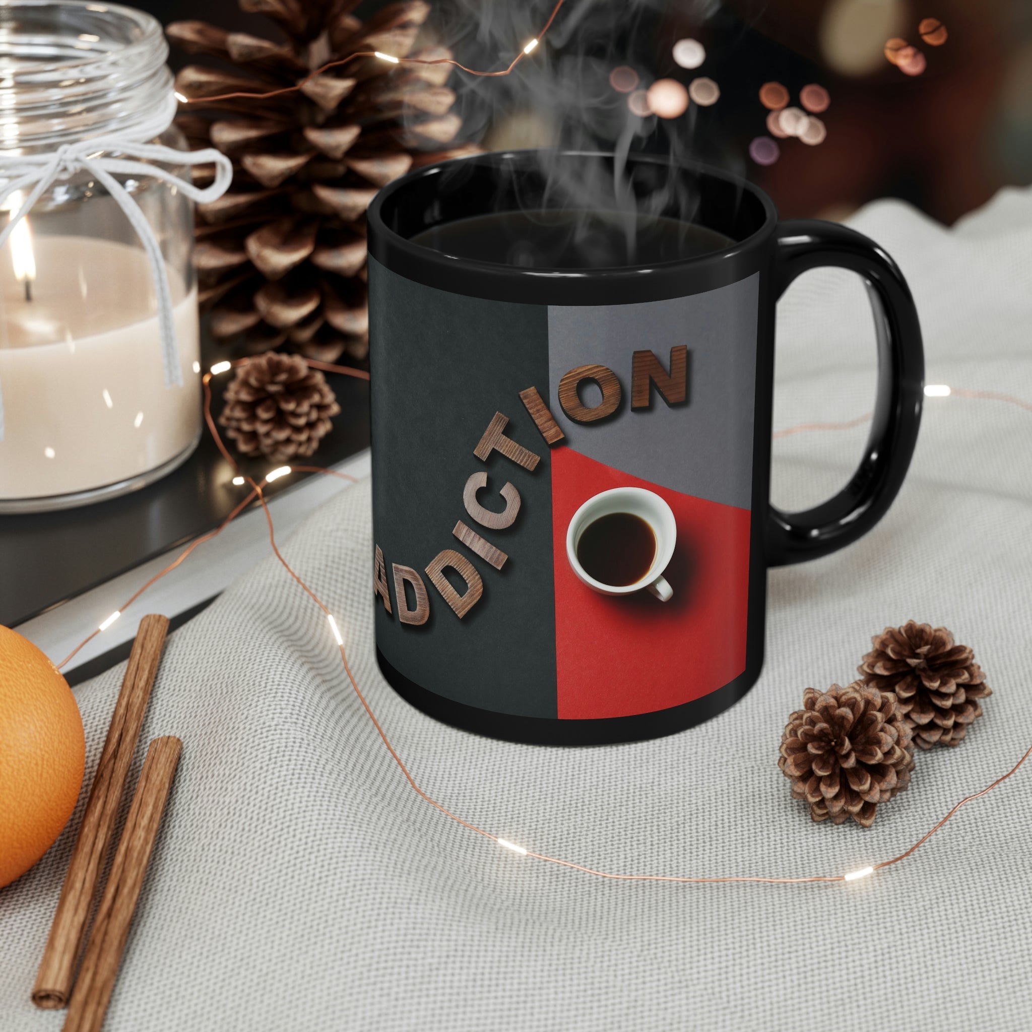 Addiction- coffee- 11oz Black Mug