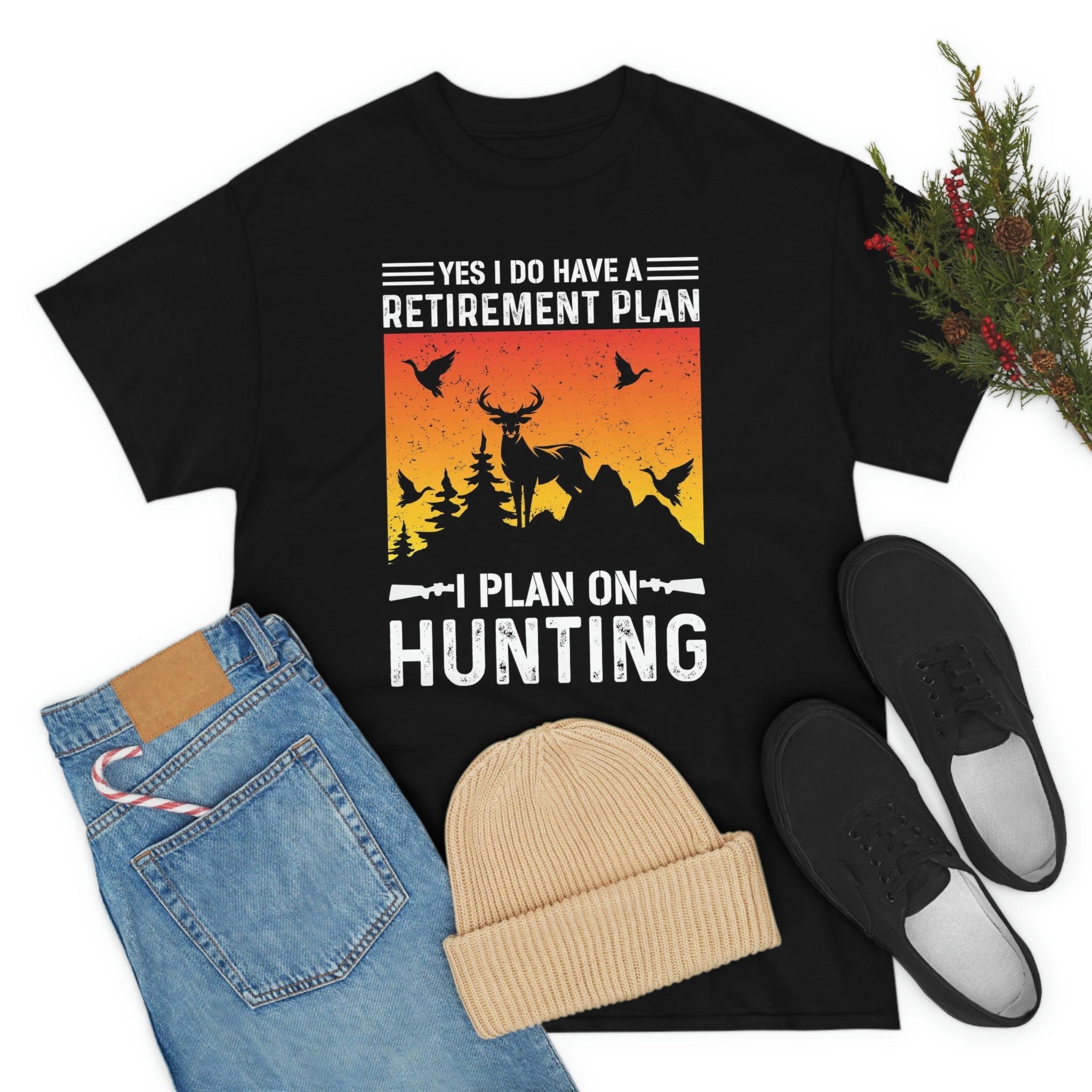 Hunting and retire-Heavy Cotton Tee