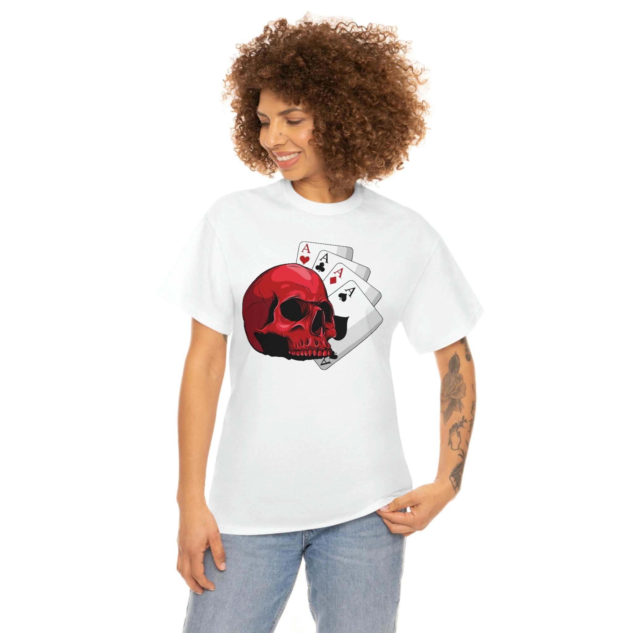 Poker skull-  Heavy Cotton Tee