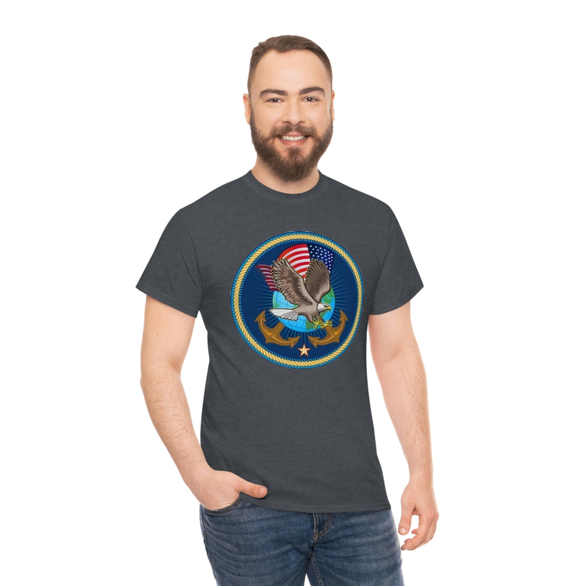 Navy- Unisex Heavy Cotton Tee