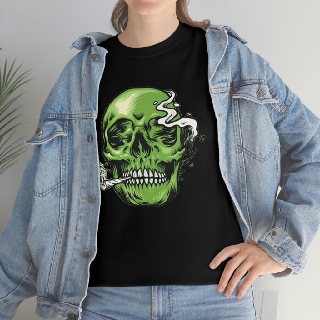 Weed skull- Heavy Cotton Tee