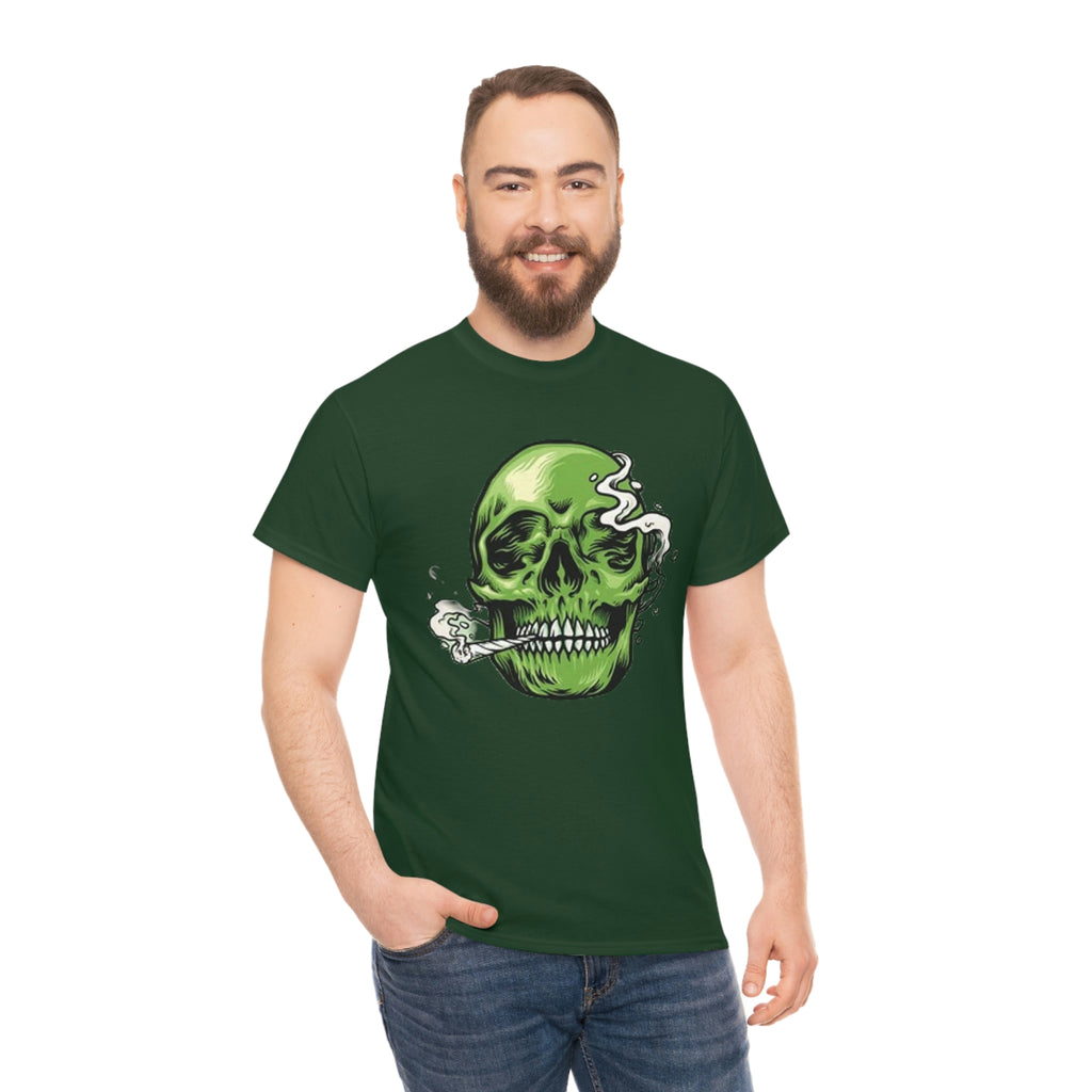Weed skull- Heavy Cotton Tee