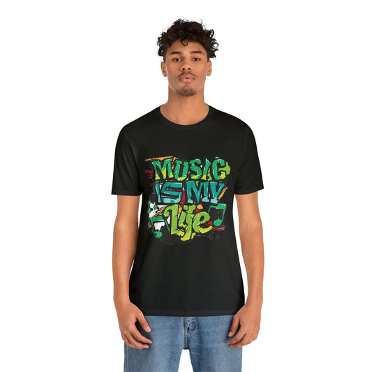 Music is my life- Jersey Short Sleeve Tee