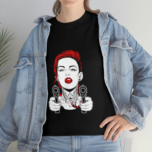 Lady and gun- Heavy Cotton Tee