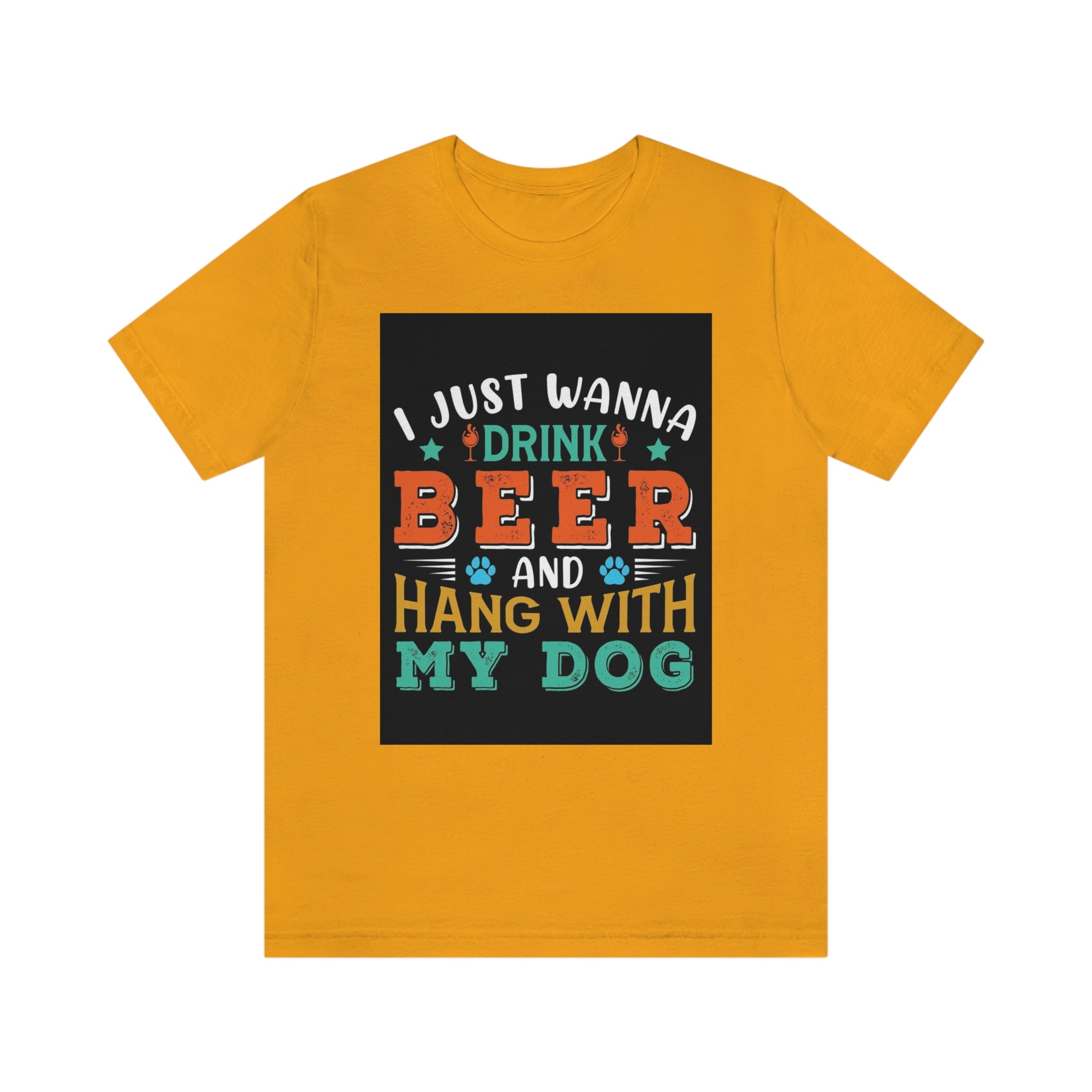Drink and hang with dog- Jersey Short Sleeve Tee