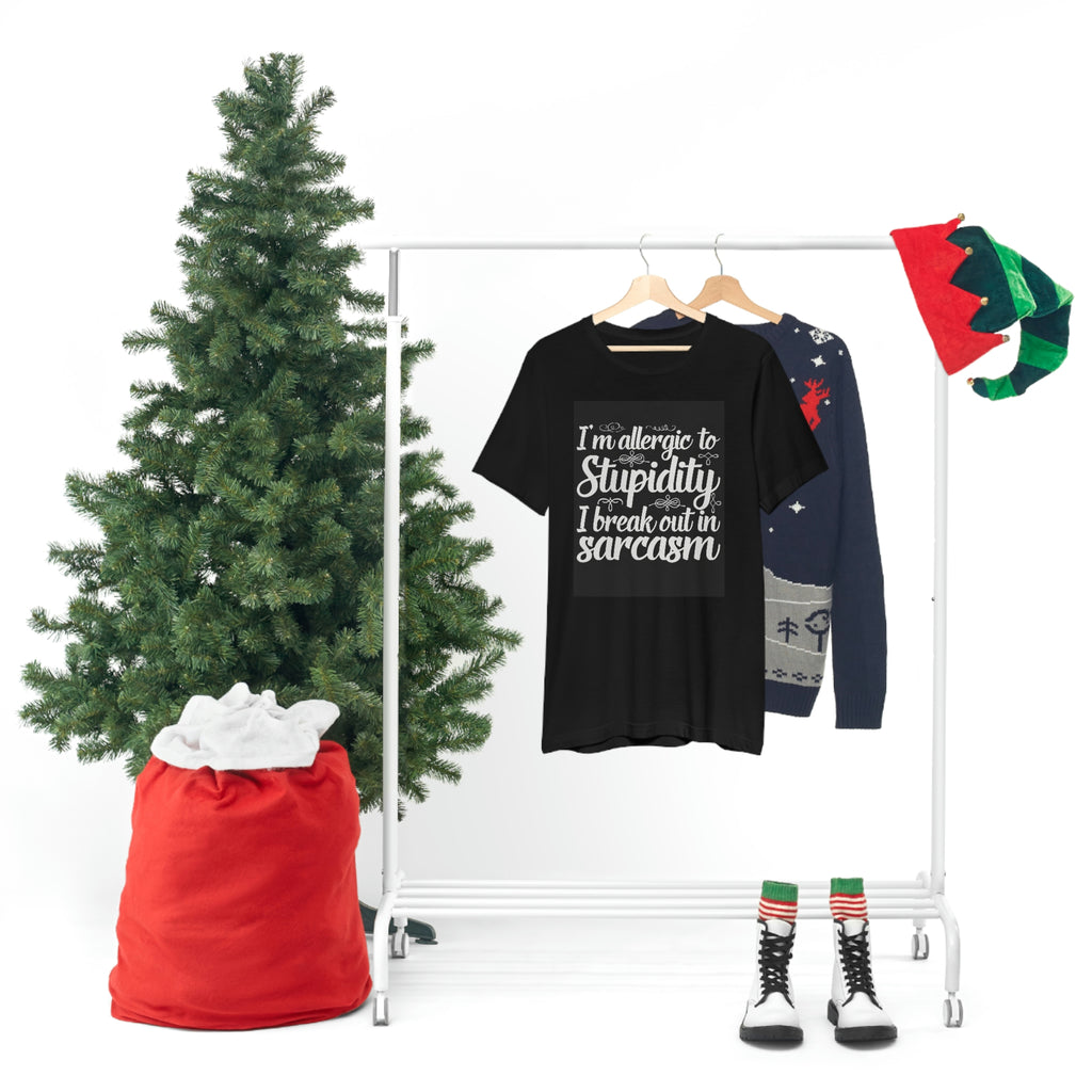 Allergic to stupidity-Jersey Short Sleeve Tee