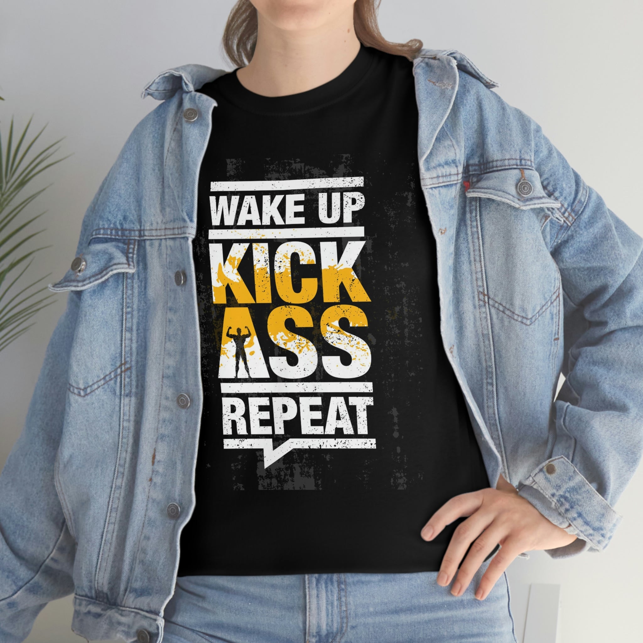 Wake up kick ass- Unisex Heavy Cotton Tee