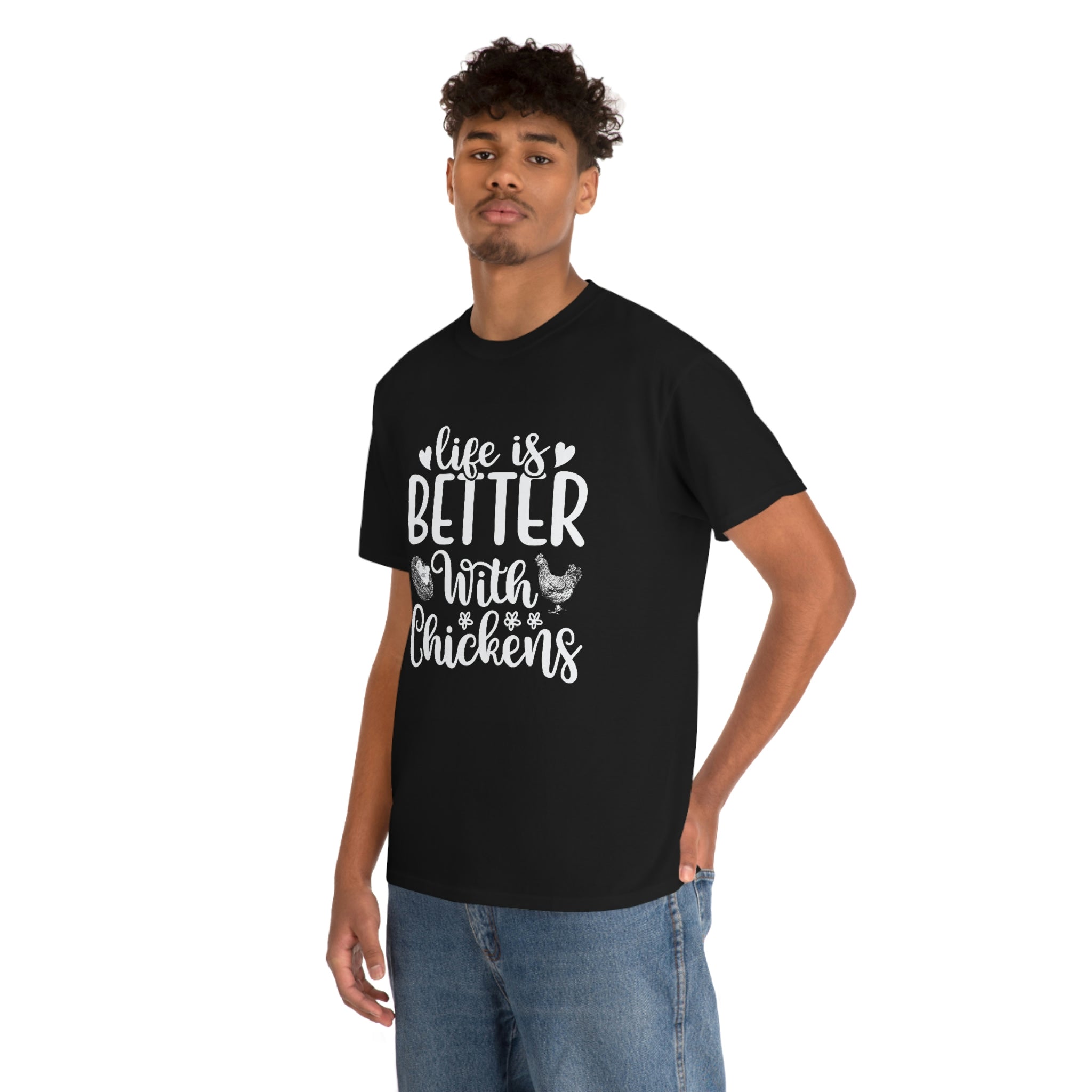 Life is better with chickens-Unisex Heavy Cotton Tee