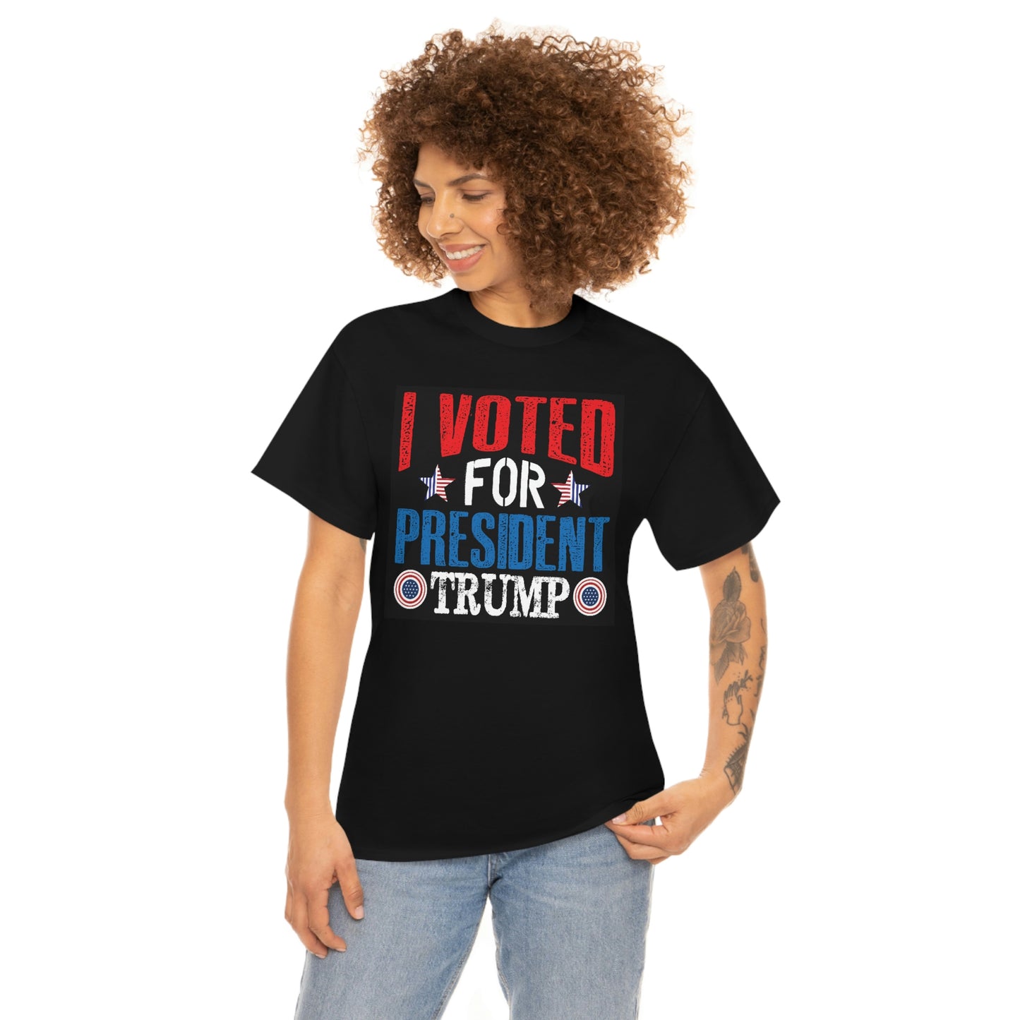 I voted President trump- Unisex Heavy Cotton Tee