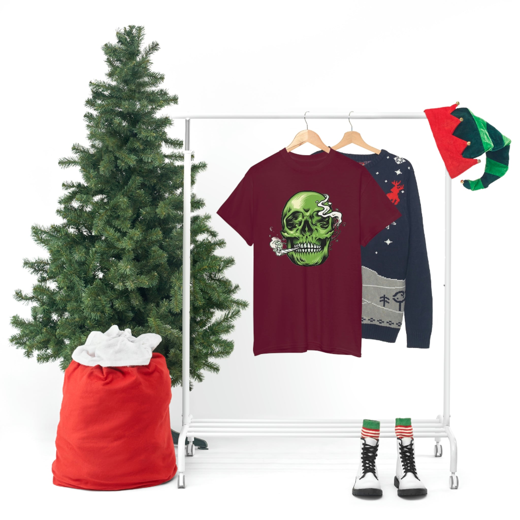 Weed skull- Heavy Cotton Tee