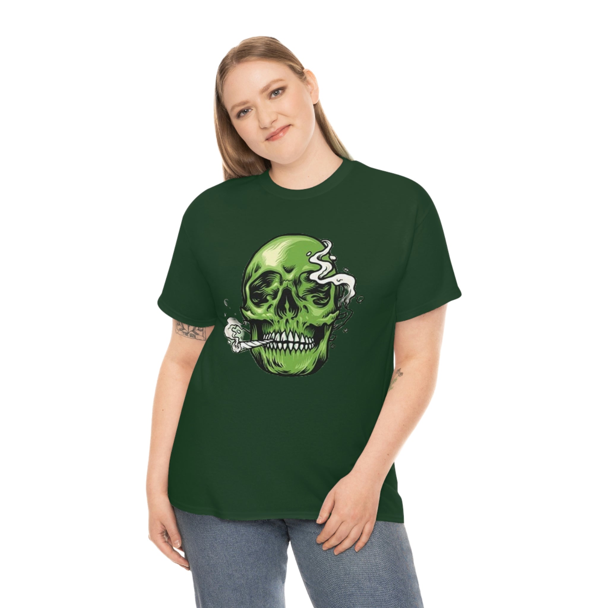 Weed skull- Heavy Cotton Tee