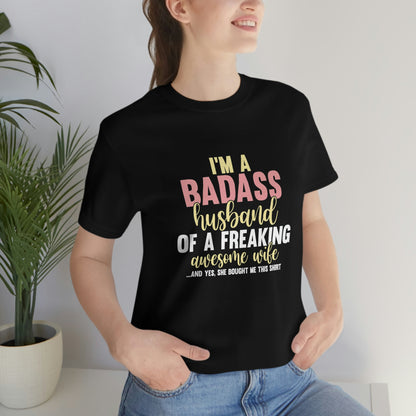 Bad ass husband- Jersey Short Sleeve Tee