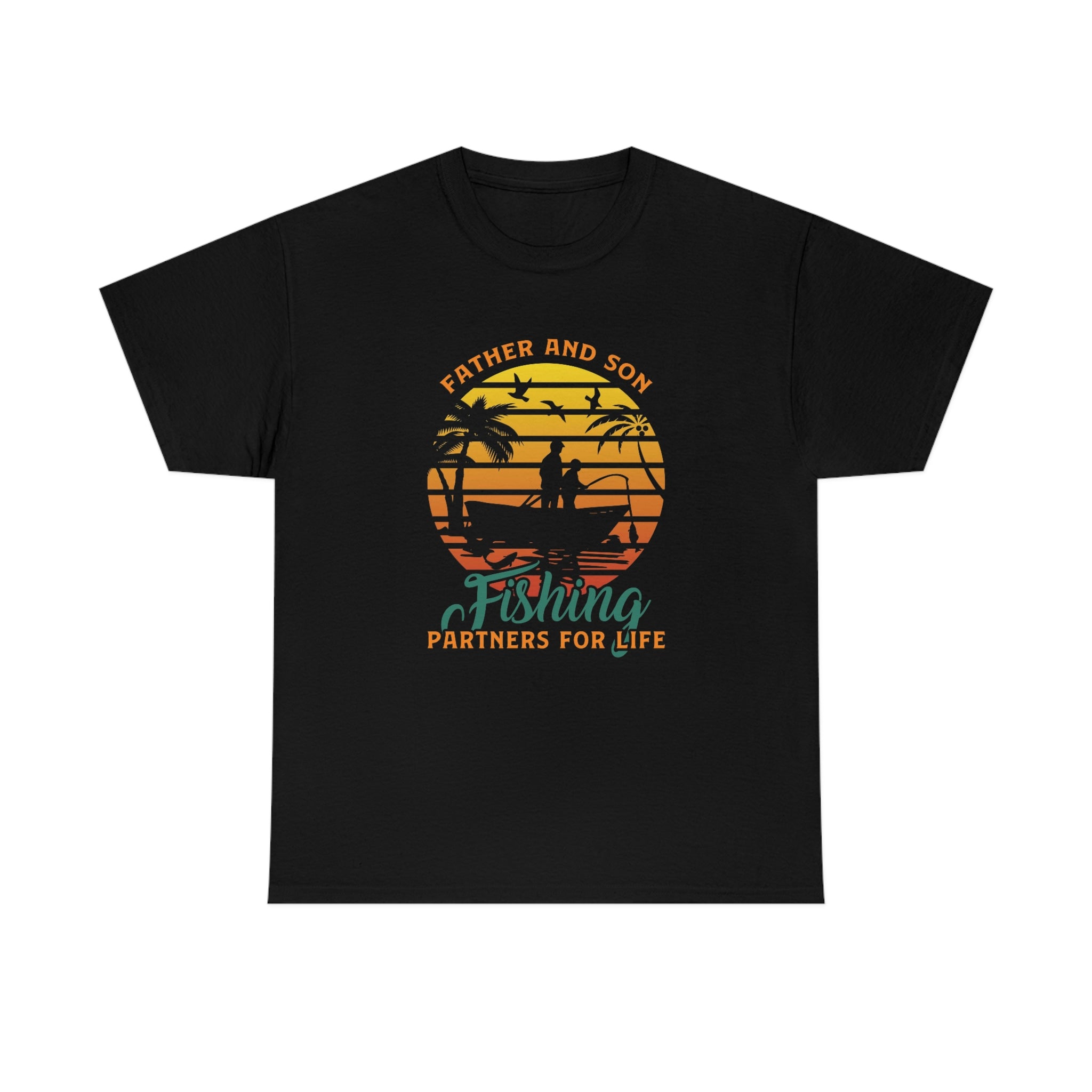 Father and son fishing partners- Heavy Cotton Tee