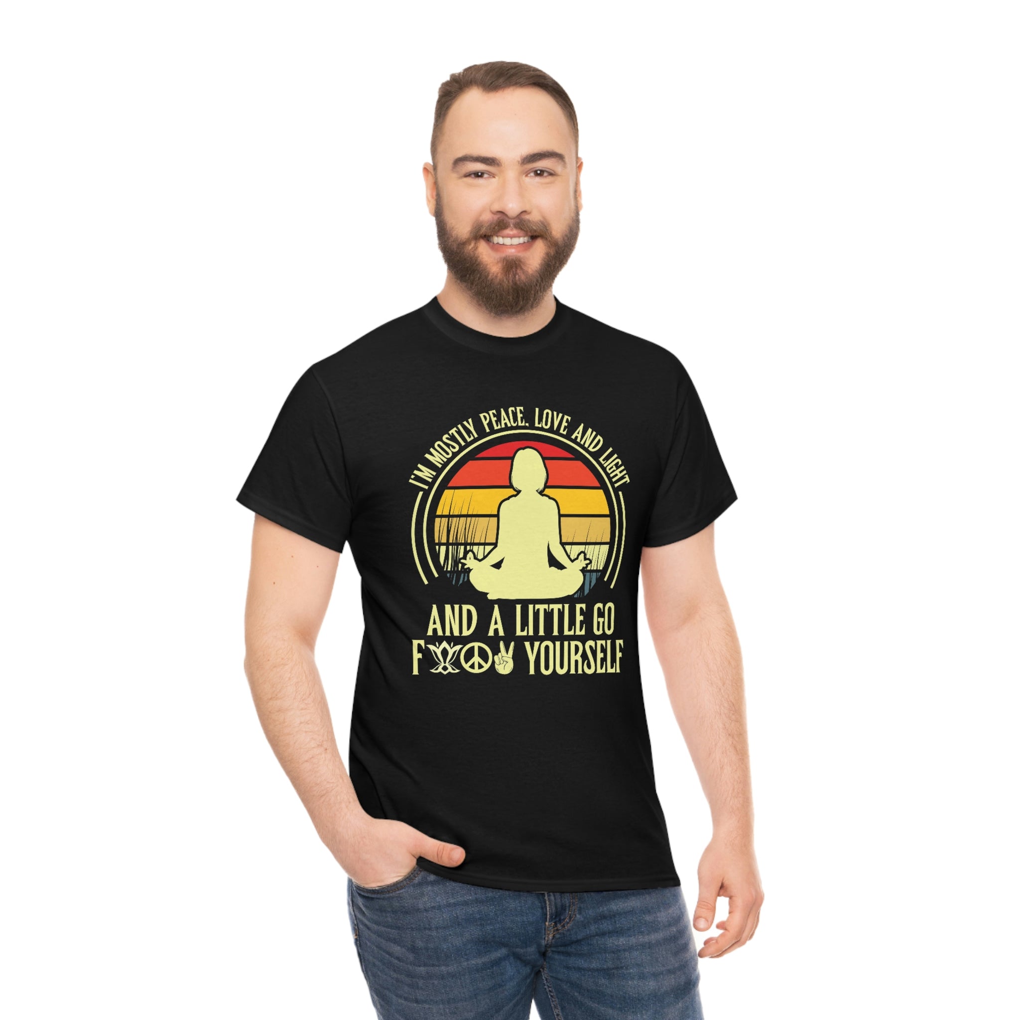 Peace and f@ck yourself- Heavy Cotton Tee