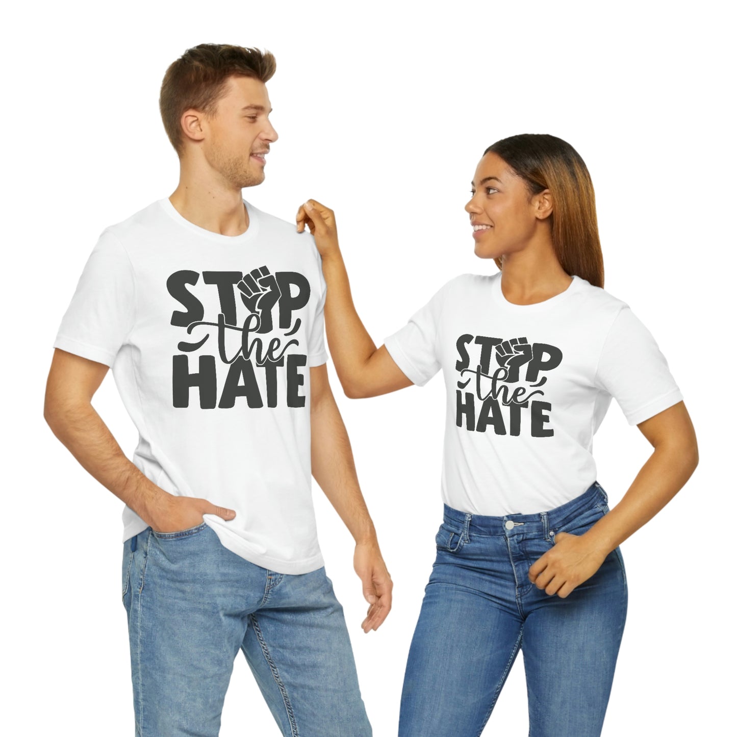 Stop the hate- Unisex Jersey Short Sleeve Tee