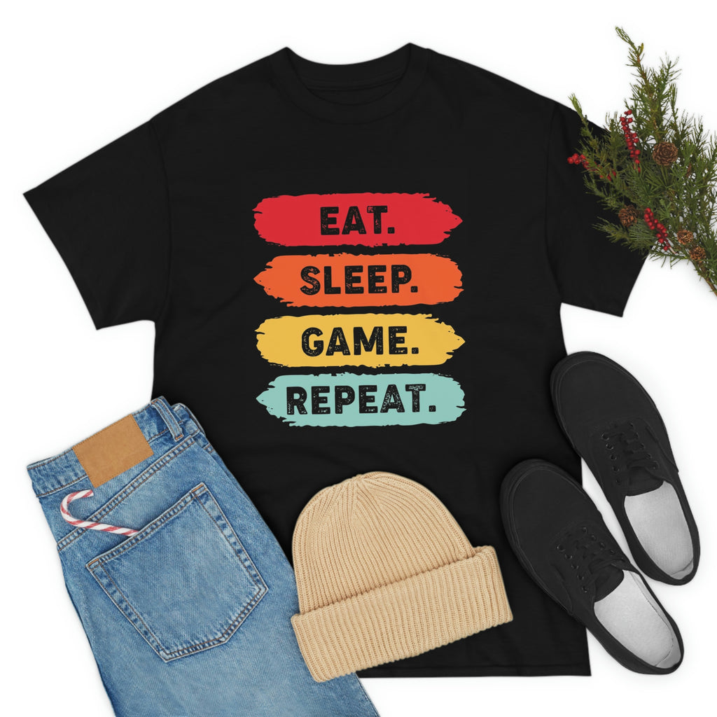 Eat sleep game— Heavy Cotton Tee